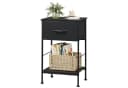 WLIVE Beistelltisch Nachttisch mit Stoffschublade & Ablage, 40x30x63 cm, Metallrahmen Bild 2