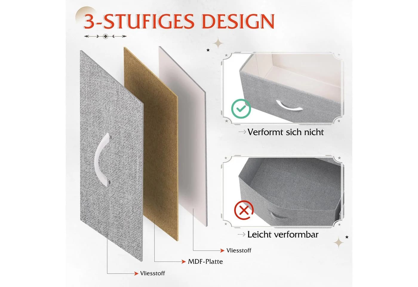 WLIVE Beistelltisch Nachttisch mit Stoffschublade & Ablage, Braun/Schwarz - Bild 5