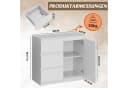 WLIVE Sideboard Kommode, Breite 80 cm, Sideboard mit 3 Schubladen & 1 Tür, Soft-Close-Funktion, Weiß Bild 1