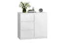 WLIVE Sideboard Kommode, Breite 80 cm, Sideboard mit 3 Schubladen & 1 Tür, Soft-Close-Funktion, Weiß Bild 2