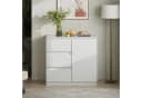 WLIVE Sideboard Kommode, Breite 80 cm, Sideboard mit 3 Schubladen & 1 Tür, Soft-Close-Funktion, Weiß Bild 3