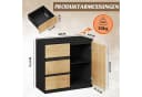 WLIVE Sideboard Kommode 80 cm Schwarz+Eiche Soft-Close Bild 1