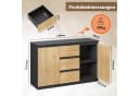 WLIVE Sideboard Kommode 3 Schubladen 1 Tür Weiß Bild 1