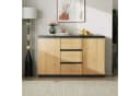 WLIVE Sideboard Kommode 3 Schubladen 1 Tür Weiß Bild 3