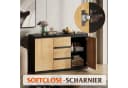 WLIVE Sideboard Kommode 3 Schubladen 1 Tür Weiß Bild 5
