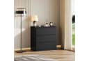WLIVE Kommode 3-Schubladen Schwarz Modernes Design Bild 5