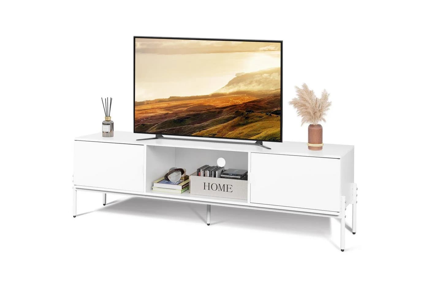 WLIVE TV-Schrank Industrie-Design Holzoptik Schwarz - Bild 2