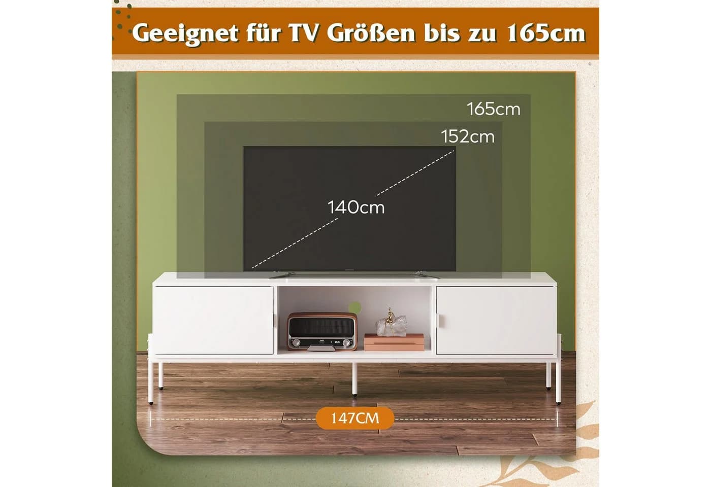 WLIVE TV-Schrank Industrie-Design Holzoptik Schwarz - Bild 4