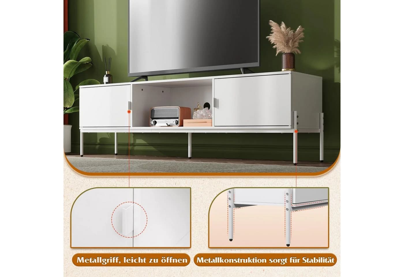 WLIVE TV-Schrank Industrie-Design Holzoptik Schwarz - Bild 5