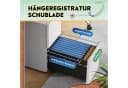 DEVAISE Rollcontainer 3 Schubladen Hängeregister abschließbar Schwarz/Weiß Bild 5