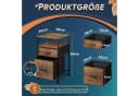 DEVAISE Aktenschrank Rollcontainer mit 2 Schubladen Holzoptik & Metallrahmen Bild 1