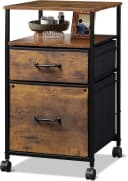 DEVAISE Aktenschrank Rollcontainer mit 2 Schubladen Holzoptik & Metallrahmen Bild 2
