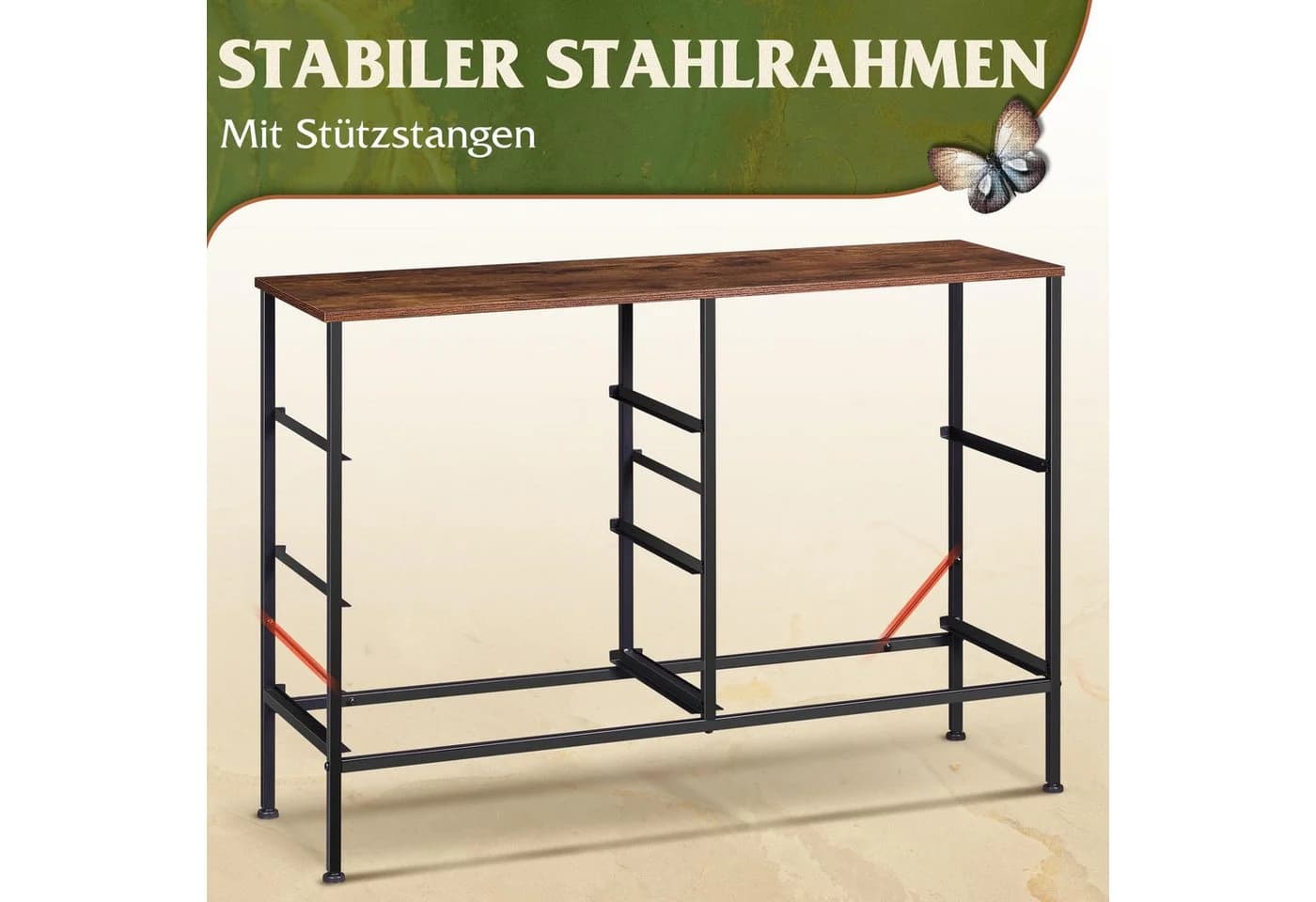 WLIVE Kommode mit 5 Stoffschubladen, Stabiler Stahlrahmen, Braun - Bild 4