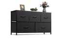WLIVE Kommode Stauraumschrank 5 Stoffschubladen Stahlrahmen Holzplatte Bild 2