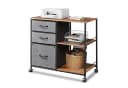 DEVAISE Rollcontainer mit 3 Schubladen & 2 Ablagen, Mobiler Aktenschrank (Druckertisch für DIN A4/Legal/Letter, Breit 75cm) Schubladenschrank auf Rollen für Büro & Home Office Bild 2