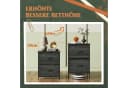 WLIVE Nachttisch mit 2 Stoffschubladen, 40x30x63 cm, Braun/Schwarz/Weiß Bild 5