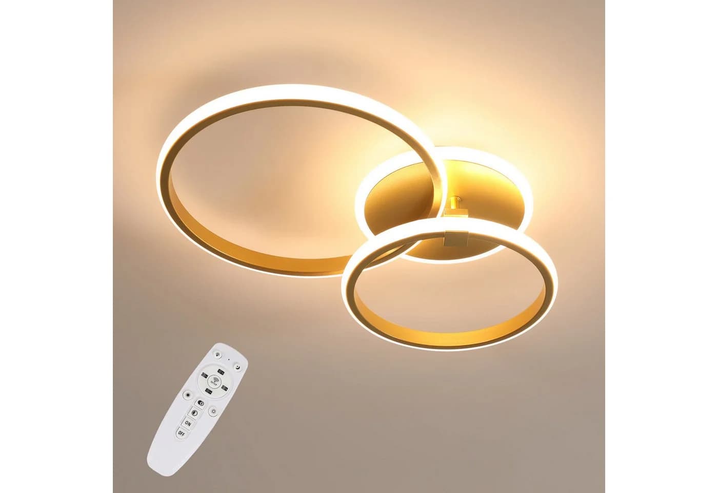 Riserva LED Deckenleuchte Ringe Gold Dimmbar Fernbedienung - Bild 2