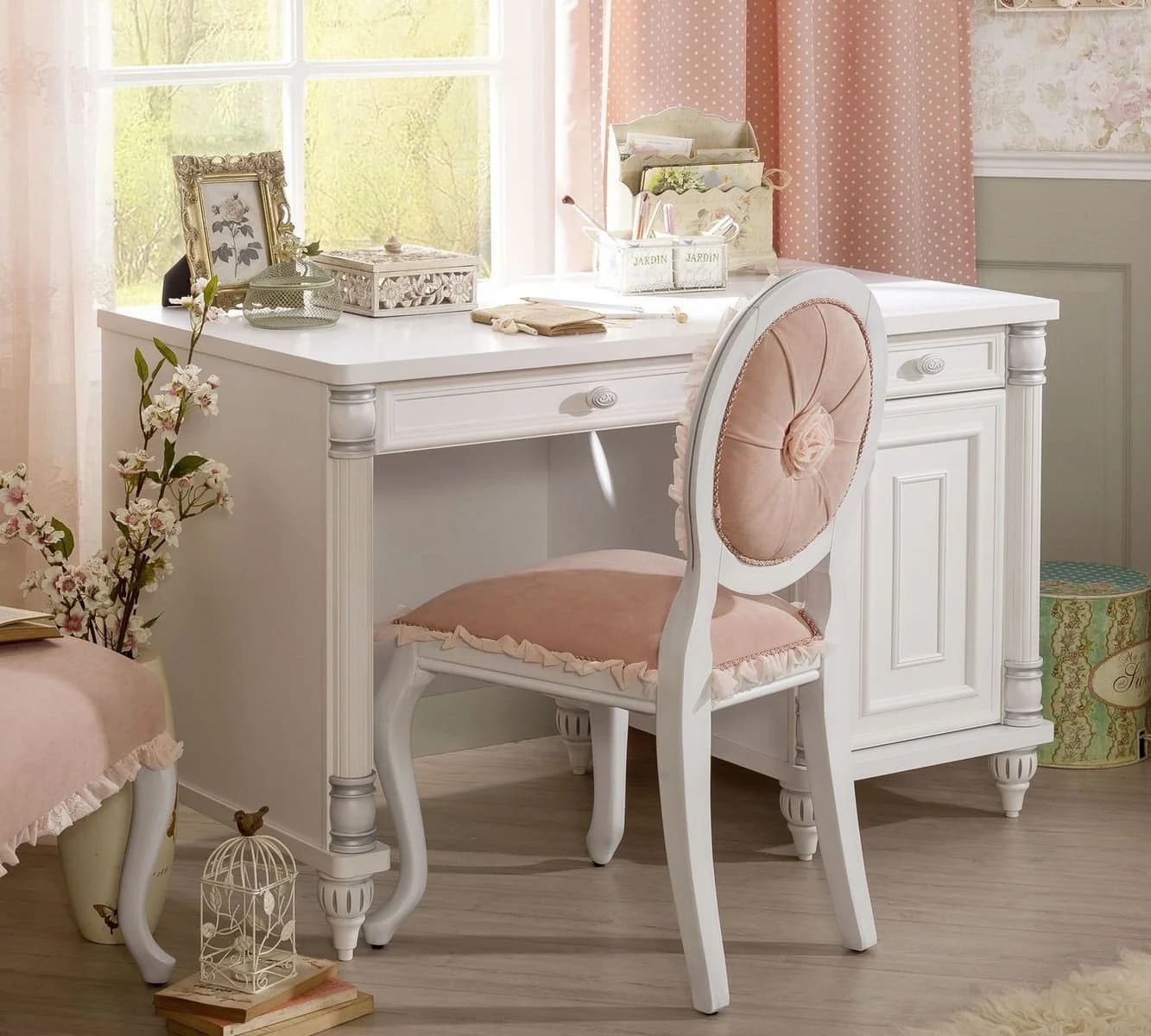 Möbel-Zeit Schreibtisch ROMANTIC I mit Schubladen und USB-Ladestation - Bild 4