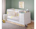 Möbel-Zit Babybett mit Schaukelfunktion und Kommode weiß Bild 1
