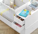 Möbel-Zit Babybett mit Schaukelfunktion und Kommode weiß Bild 3