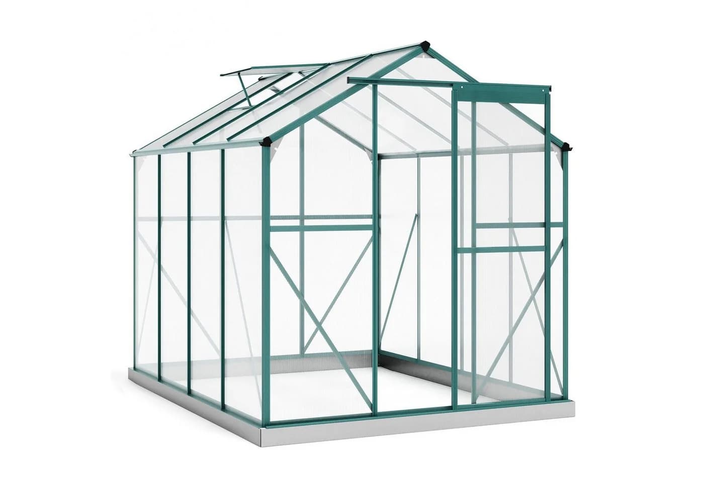 Thanaddo Gewächshaus Aluminium 4,8m² Grün/Silber - Bild 2