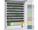 OUBO Doppelrollo 130cm ohne Bohren Klemmfix Anthrazit Bild 2