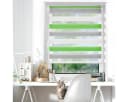 OUBO Doppelrollo 130cm Bohrfrei Lichtschutz Grün-Grau-Weiß Bild 1