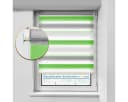 OUBO Doppelrollo 130cm Bohrfrei Lichtschutz Grün-Grau-Weiß Bild 3