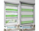OUBO Doppelrollo 130cm Bohrfrei Lichtschutz Grün-Grau-Weiß Bild 5