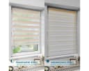 Doppelrollo OUBO 130cm Lichtschutz Freihängend Klemmfix Beige Bild 5
