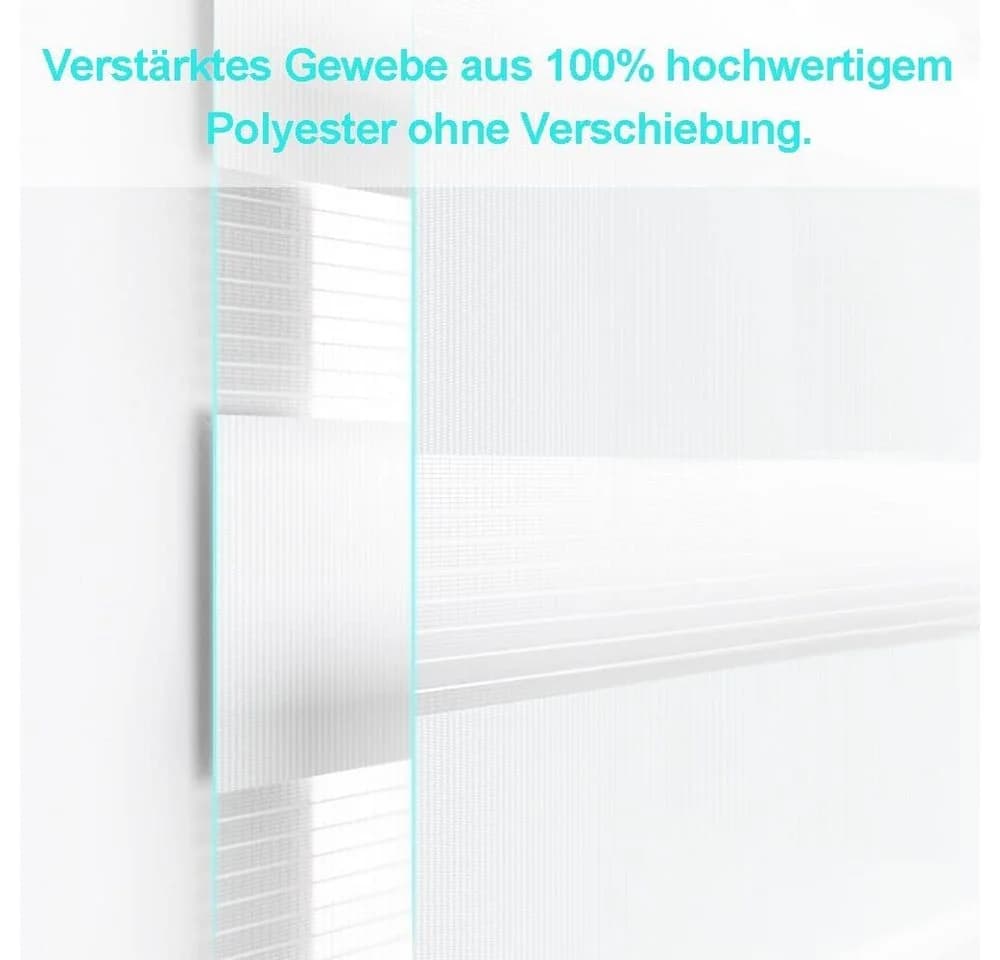 OUBO Doppelrollo Weiß Klämmträger Ohne Bohren