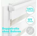 OUBO Doppelrollo Weiß Klämmträger Ohne Bohren Bild 3