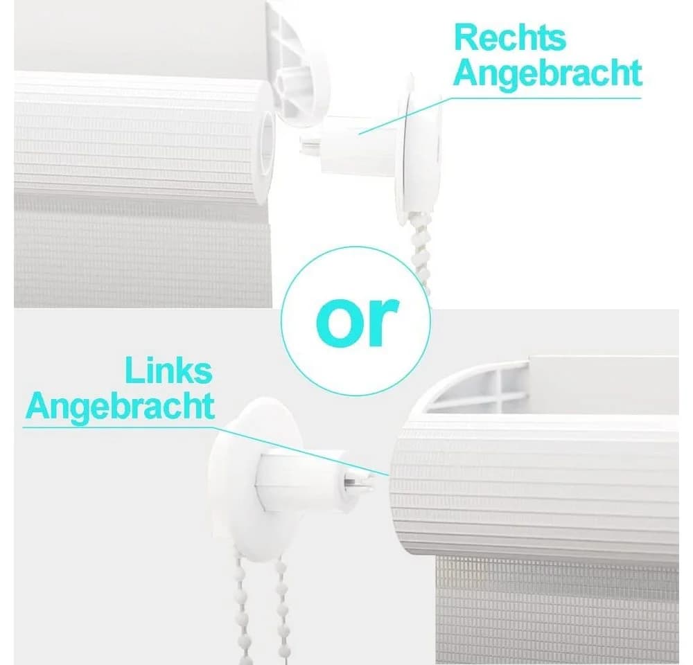 OUBO Doppelrollo Weiß Klämmträger Ohne Bohren - Bild 5