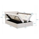 TavilaEcon Boxspringbett Polsterbett Funktionsbett Grau/Beige Metallrahmen 140x200 cm Bild 1