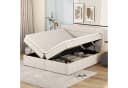 TavilaEcon Boxspringbett Polsterbett Funktionsbett Grau/Beige Metallrahmen 140x200 cm Bild 2