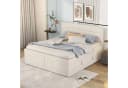 TavilaEcon Boxspringbett Polsterbett Funktionsbett Grau/Beige Metallrahmen 140x200 cm Bild 3