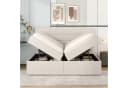 TavilaEcon Boxspringbett Polsterbett Funktionsbett Grau/Beige Metallrahmen 140x200 cm Bild 5