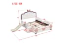 TavilaEcon Kinderbett Polsterbett Cartoon Bett Schmetterlingsbett Rosa/Weiß LED-Farbwechsellicht Bild 1