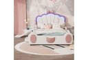 TavilaEcon Kinderbett Polsterbett Cartoon Bett Schmetterlingsbett Rosa/Weiß LED-Farbwechsellicht Bild 4