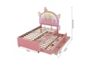 TavilaEcon Kinderbett Einhornform Rosa/Lila PU Bild 1