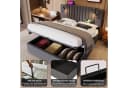 TavilaEcon Boxspringbett Grau/Beige mit verstellbarem Kopfteil Bild 5
