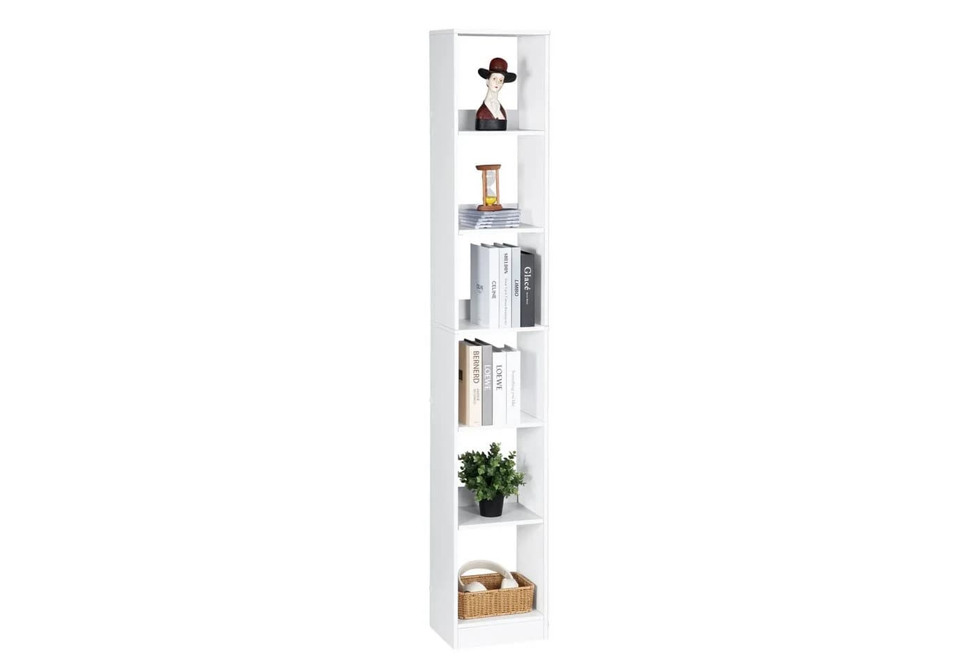HZUANERI Bücherregal Modernes Holzregal 6 Stufen Weiß - Bild 2
