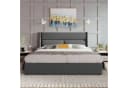 TavilaEcon Boxspringbett Polsterbett Grau Massivholz Bild 1