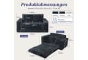 HomeMiYN Schlafsofa 2-Sitzer Grau Beige Blau mit Bettfunktion Bild 1