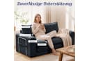 HomeMiYN Schlafsofa 2-Sitzer Grau Beige Blau mit Bettfunktion Bild 3