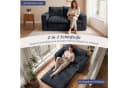 HomeMiYN Schlafsofa 2-Sitzer Grau Beige Blau mit Bettfunktion Bild 5