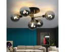 ZMH Deckenleuchte Glas Kugel Wohnzimmerlampe LED wechselbar Warmweiß Bild 2