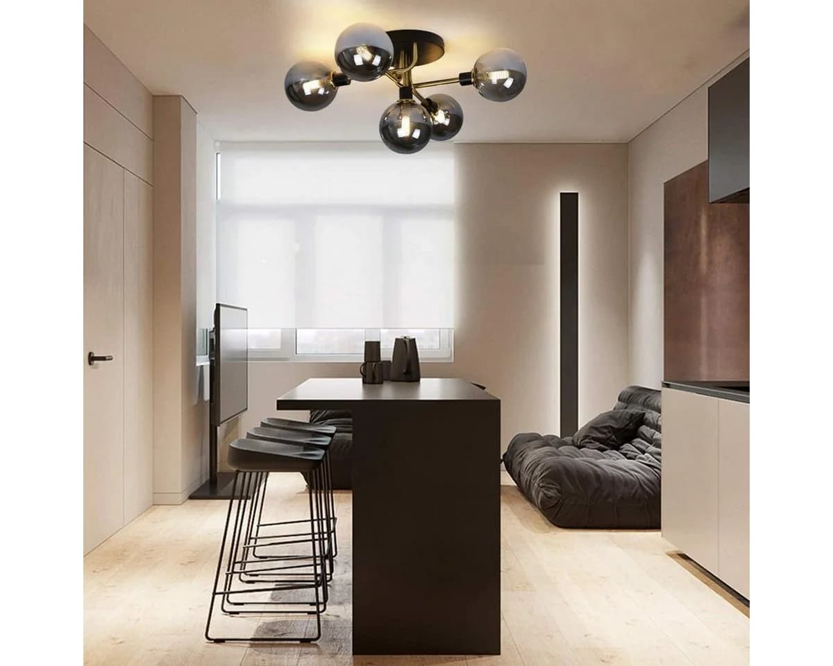 ZMH Deckenleuchte Glas Kugel Wohnzimmerlampe LED wechselbar Warmweiß - Bild 3