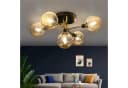 ZMH Deckenleuchte Glas Kugel Wohnzimmerlampe Bernstein LED wechselbar Bild 2