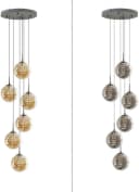 ZMH Pendelleuchte LED Höhenverstellbar Kronleuchter Glas Wohnzimmerlampe, Warmweiß Bild 4